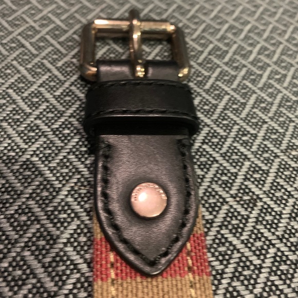 Burberry Women’s Leather and Fabric Check Belt 70 - Picture 5 of 6